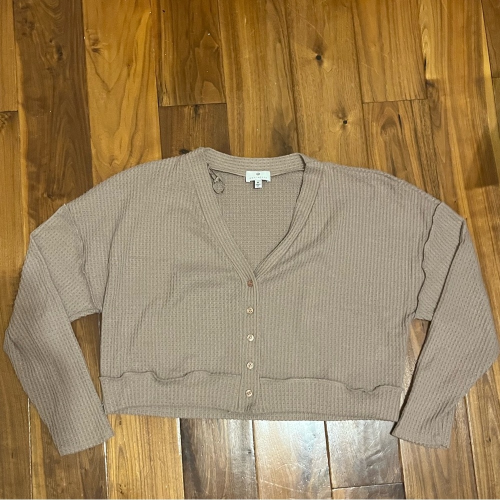 Brown v-neck sweater
